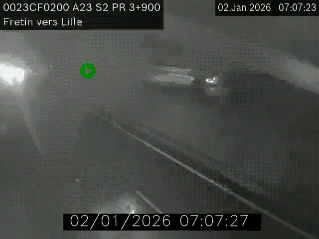 Webcam autoroute A23 à hauteur de Fretin. Vue orientée vers Lille