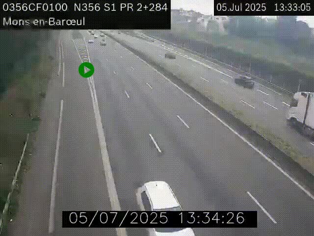 Webcam à l'entrée de Lille en direction du périphérique, à proximité de Mons-en-Baroeul sur la N356
