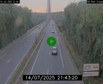 Webcam sur la N165 après le Pont de l'Iroise, à l'entrée de Brest