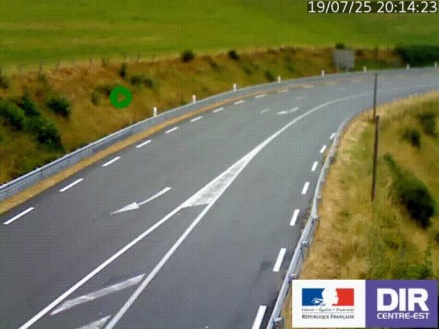Webcam sur le col Pin Bouchain, vue orientée vers Roanne, en provenance de Lyon sur la nationale 7 (N7)