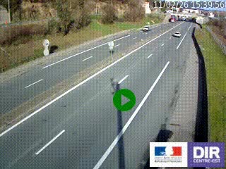 Caméra autoroutière sur l'A47 à hauteur de Givors, a proximité de Lyon. La webcam est orientée vers Lyon