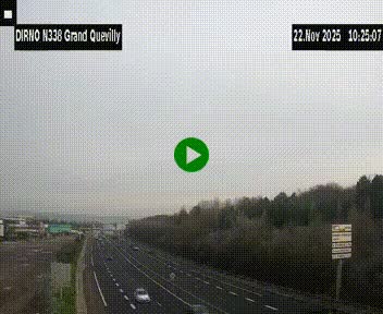 Webcam routière sur N338 à hauteur de Grand-Quevilly en périphérie de Rouen. Vue orientée vers Rouen