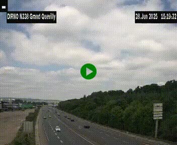 Webcam routière sur N338 à hauteur de Grand-Quevilly en périphérie de Rouen. Vue orientée vers Rouen