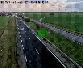 Webcam à hauteur de Vert-en-Drouais sur la N12, en périphérie de Dreux. Vue orientée vers Alençon