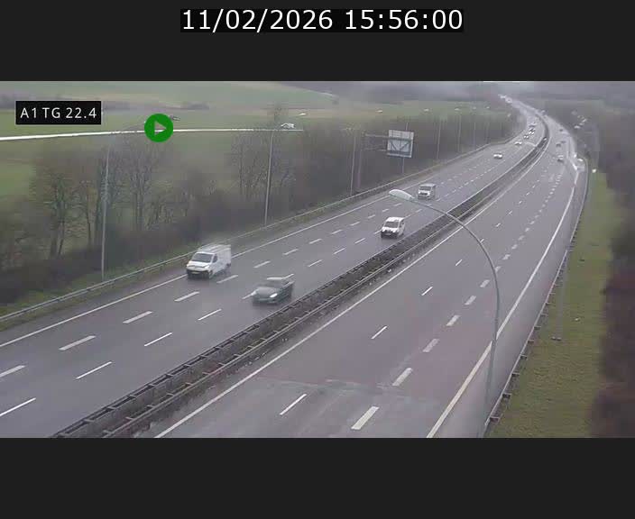 Traffic live webcam Luxembourg Flaxweiler - A1 direction Luxembourg - BK 22.4