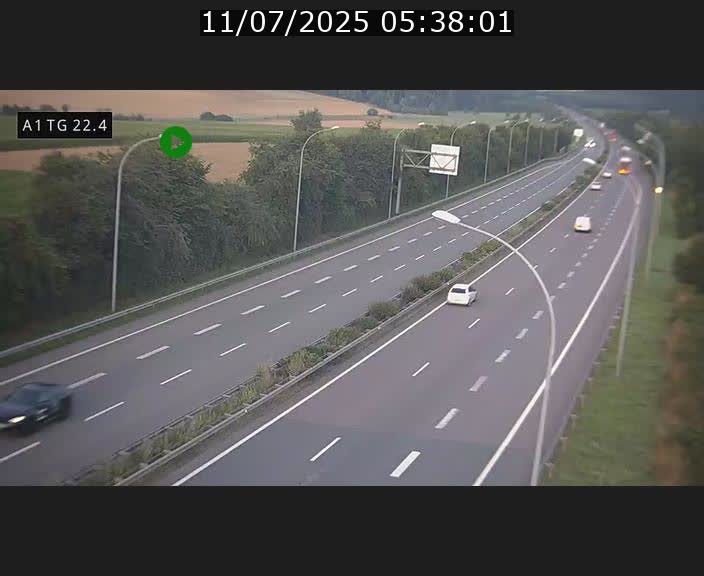 Traffic live webcam Luxembourg Flaxweiler - A1 direction Luxembourg - BK 22.4