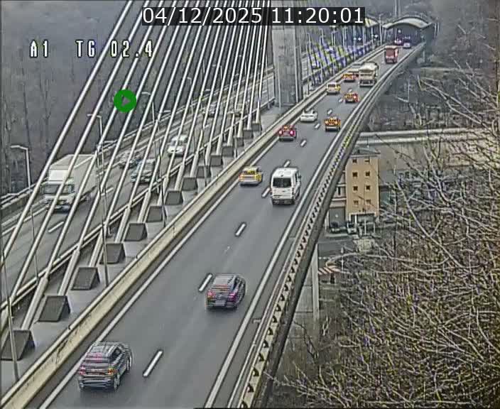 Traffic live webcam Luxembourg Sandweiler - A1 direction Luxembourg-ville - BK 2.4