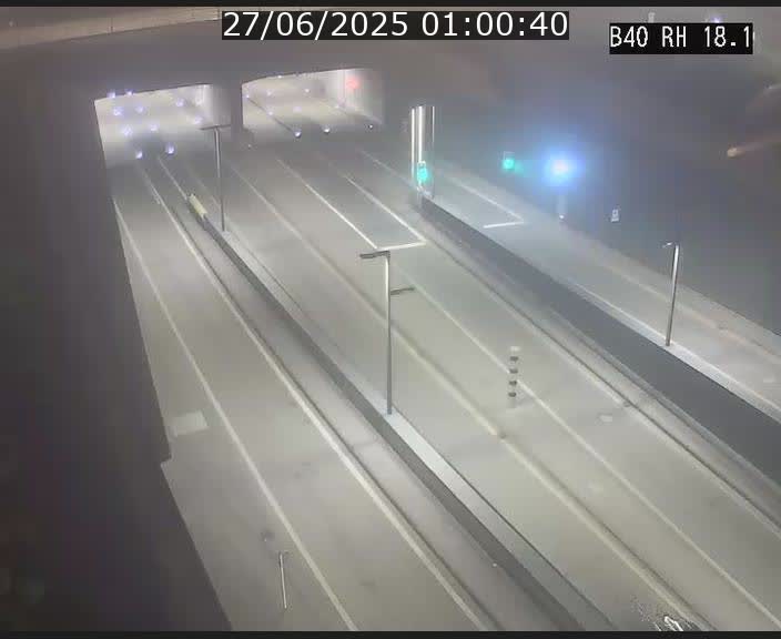 Webcam sur la route de contournement d'Esch-Belval avant le tunnel Central Gate au niveau de la porte de France et du radar fixe