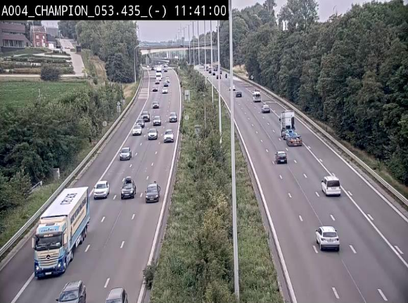 Webcam E411 à Champion, à proximité de Namur. Vue orientée vers Bruxelles