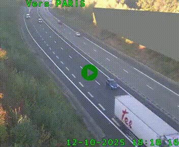 Caméra routière sur l'autoroute A20 à Saint-Pardoux-l'Ortigier, à la jonction avec l'A89. Vue orientée vers Paris
