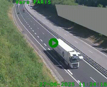 Caméra routière sur l'autoroute A20 à Saint-Pardoux-l'Ortigier, à la jonction avec l'A89. Vue orientée vers Paris