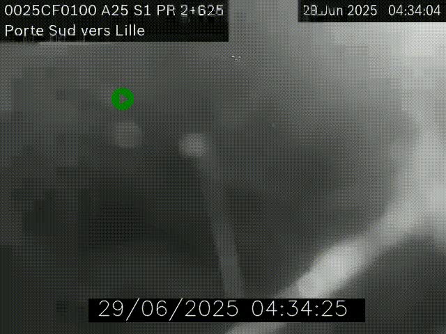 Webcam autoroute A25 sur le périphérique de Lille à hauteur de Lille-Sud et la sortie 3 Faches-Thumesnil. Vue orientée vers Lille-Centre.