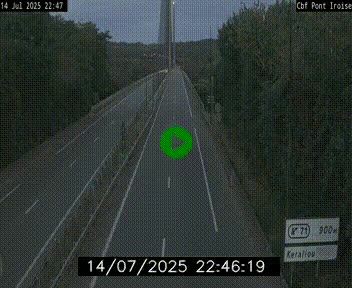 Webcam sur la N165 après le Pont de l'Iroise, à l'entrée de Brest