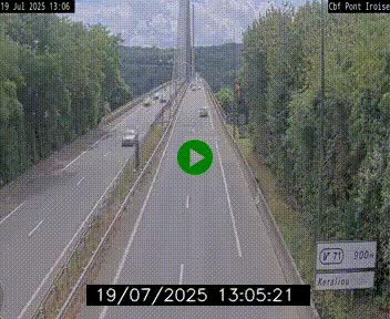 Webcam sur la N165 après le Pont de l'Iroise, à l'entrée de Brest