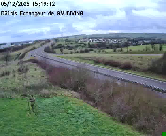 Dispositif d’observation sur D31bis (France) à Gaubiving, en direction de Sarreguemines, offrant une visualisation fiable des conditions de circulation.