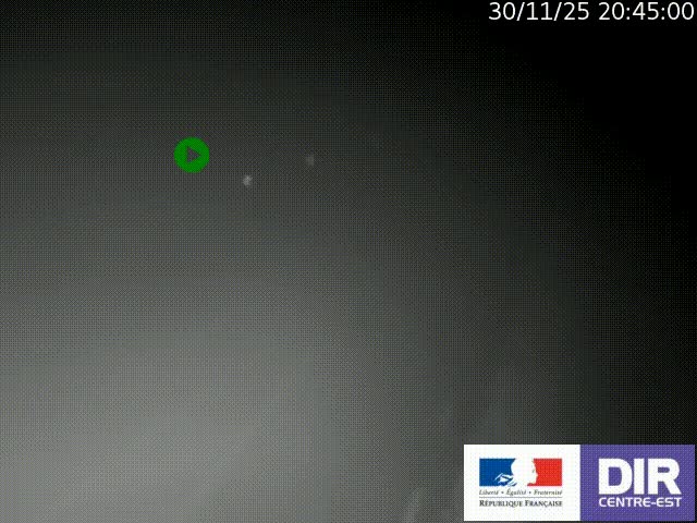 Webcam sur le col Pin Bouchain, vue orientée vers Roanne, en provenance de Lyon sur la nationale 7 (N7)