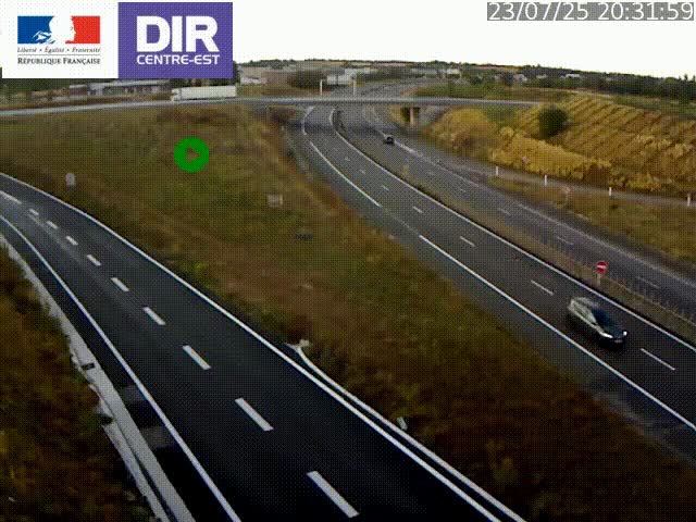 Webcam sur le contournement de Valence, sur la Nationale 7, caméra orientée vers Lyon