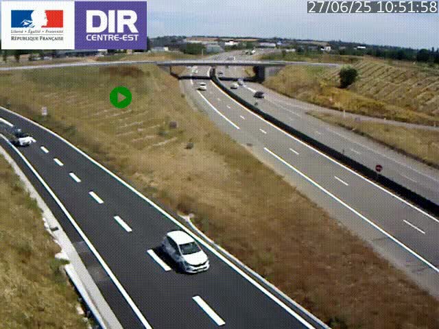 Webcam sur le contournement de Valence, sur la Nationale 7, caméra orientée vers Lyon