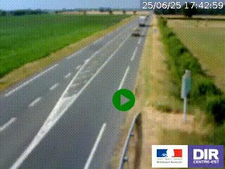 Webcam routière sur la RN7 à hauteur de Toulon-sur-Allier, entre Moulins et Vichy