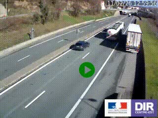 Caméra autoroutière sur l'A47 à hauteur de Givors, a proximité de Lyon. La webcam est orientée vers Lyon
