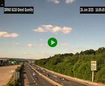 Webcam routière sur N338 à hauteur de Grand-Quevilly en périphérie de Rouen. Vue orientée vers Rouen