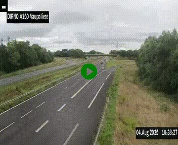 Webcam autoroute A150 à hauteur de La Vaupalière en périphérie de Rouen. Vue orientée vers Rouen