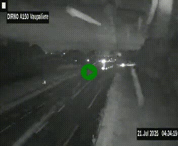 Webcam autoroute A150 à hauteur de La Vaupalière en périphérie de Rouen. Vue orientée vers Rouen