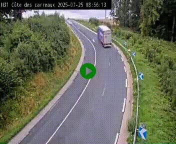 Webcam en haut de la Côte des Carreaux sur la N31 à Avesnes-en-Bray. Vue orientée vers Rouen