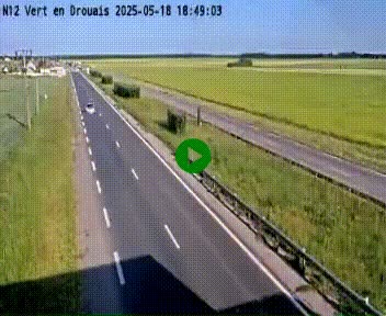 Webcam à hauteur de Vert-en-Drouais sur la N12, en périphérie de Dreux. Vue orientée vers Alençon