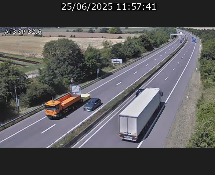 Webcam info trafic A13 à hauteur de Mondorf-les-bains. Vue orientée vers Altwies