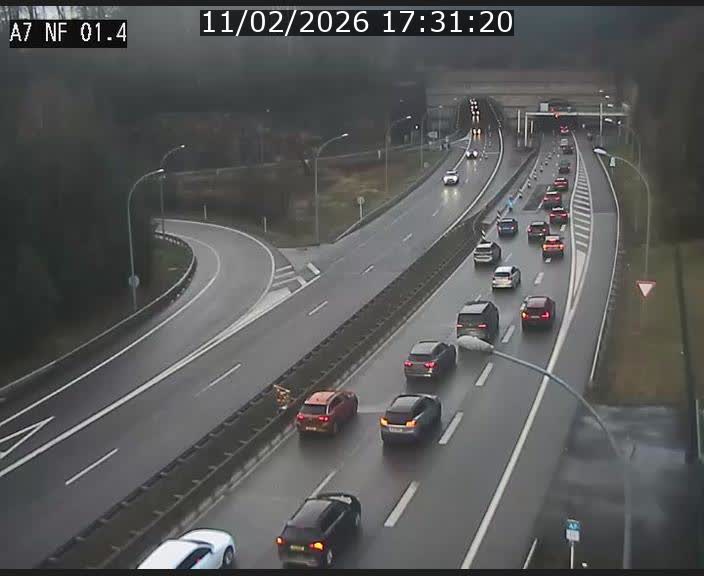 Caméra autoroute Luxembourg A7 - Echangeur Waldhaff - direction Tunnel Stafelter