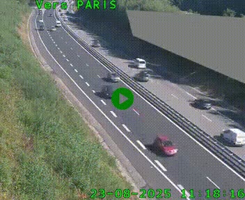 Caméra routière sur l'autoroute A20 à Saint-Pardoux-l'Ortigier, à la jonction avec l'A89. Vue orientée vers Paris