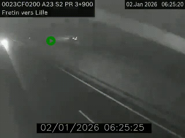 Webcam autoroute A23 à hauteur de Fretin. Vue orientée vers Lille