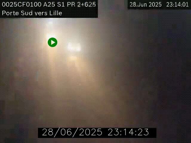 Webcam autoroute A25 sur le périphérique de Lille à hauteur de Lille-Sud et la sortie 3 Faches-Thumesnil. Vue orientée vers Lille-Centre.