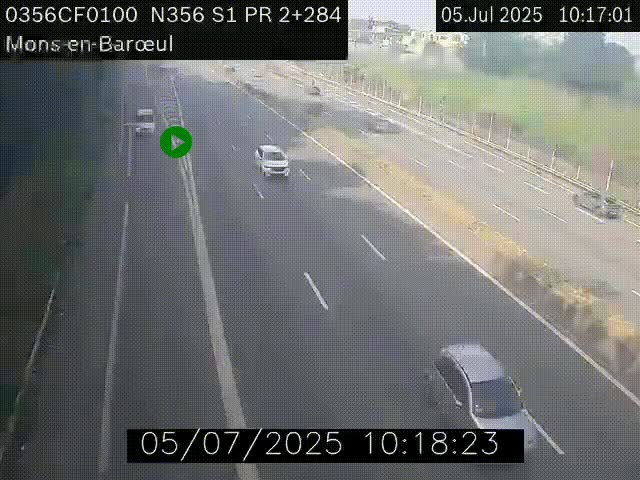 Webcam à l'entrée de Lille en direction du périphérique, à proximité de Mons-en-Baroeul sur la N356