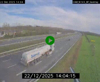 Webcam sur la N165 à hauteur de Savenay, au nord-ouest de Nantes en direction de la Bretagne