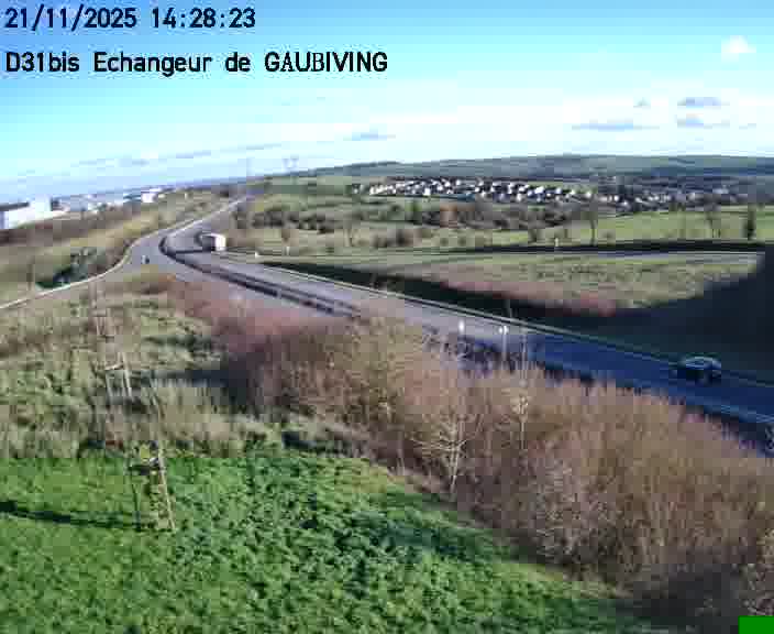 Dispositif d’observation sur D31bis (France) à Gaubiving, en direction de Sarreguemines, offrant une visualisation fiable des conditions de circulation.
