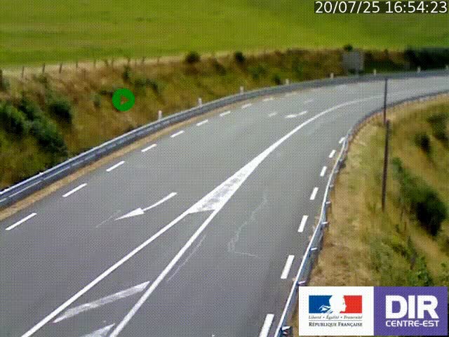 Webcam sur le col Pin Bouchain, vue orientée vers Roanne, en provenance de Lyon sur la nationale 7 (N7)