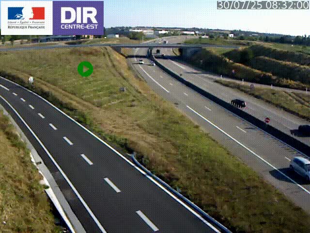 Webcam sur le contournement de Valence, sur la Nationale 7, caméra orientée vers Lyon