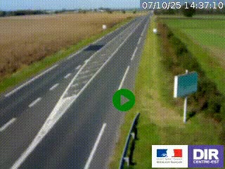 Webcam routière sur la RN7 à hauteur de Toulon-sur-Allier, entre Moulins et Vichy