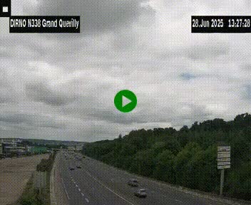 Webcam routière sur N338 à hauteur de Grand-Quevilly en périphérie de Rouen. Vue orientée vers Rouen