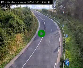 Webcam en haut de la Côte des Carreaux sur la N31 à Avesnes-en-Bray. Vue orientée vers Rouen