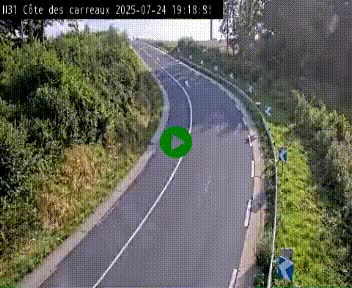Webcam en haut de la Côte des Carreaux sur la N31 à Avesnes-en-Bray. Vue orientée vers Rouen
