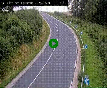 Webcam en haut de la Côte des Carreaux sur la N31 à Avesnes-en-Bray. Vue orientée vers Rouen