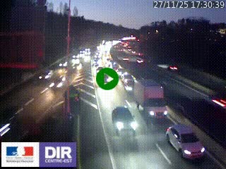 Caméra autoroute sur A6 - Valvert, près de Lyon, en direction de Paris, à hauteur de la sortie 36 Porte du Valvert