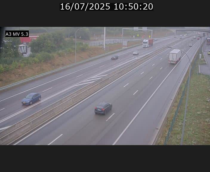 Webcam à l'Aire de Berchem au Luxembourg sur l'A3. Vue orientée vers la France