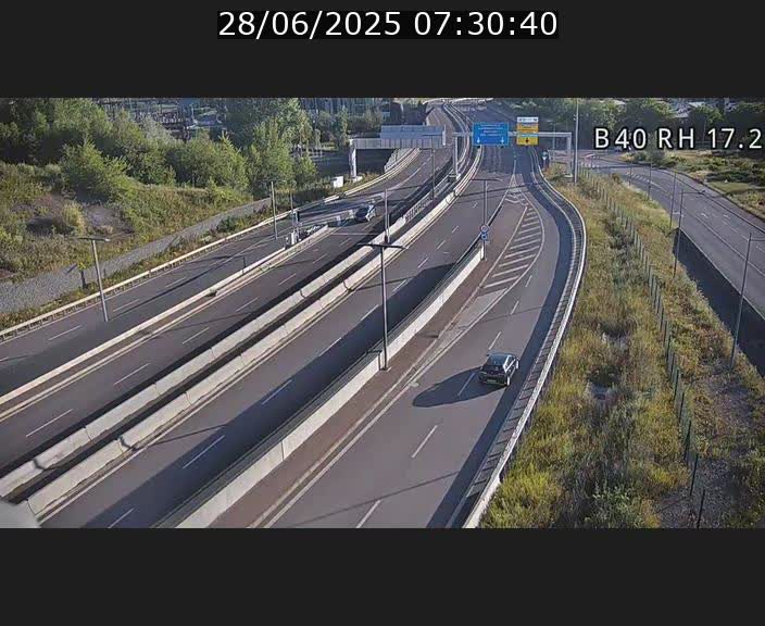 Webcam sur le contournement d'Esch Belval à hauteur de la sortie Université de Luxembourg. Vue orientée vers Luxembourg