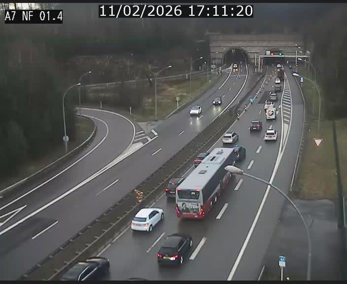 Caméra autoroute Luxembourg A7 - Echangeur Waldhaff - direction Tunnel Stafelter