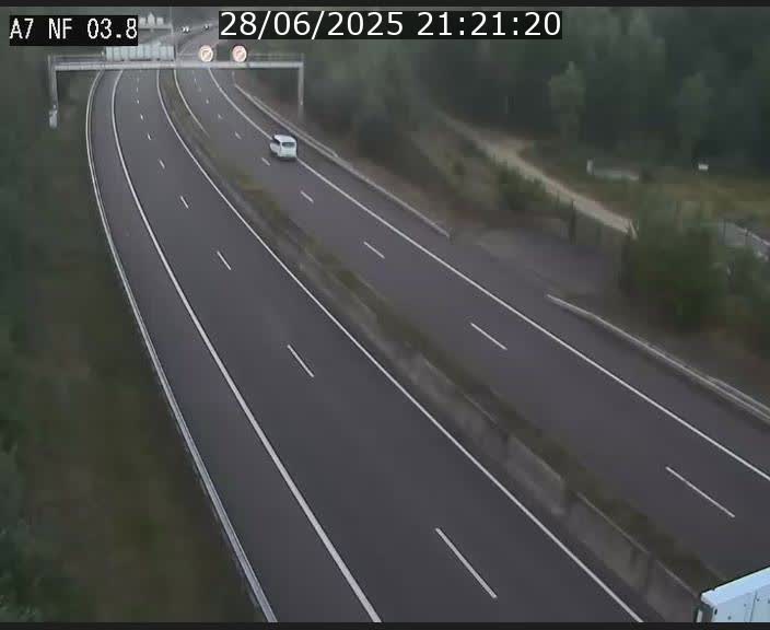 Webcam autoroute A7 au Luxembourg à la sortie du Tunnel Stafelter vers le Nord