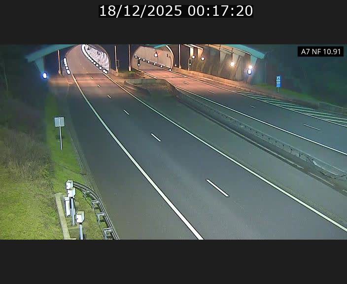 Caméra trafic Luxembourg - A7, Tunnel Gousselerbierg, entrée sud, direction Mersch